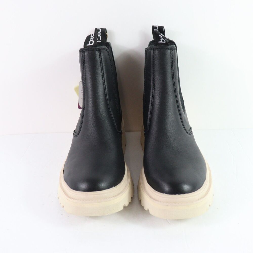 NWT Bionica Drina Black Leather Lug Sole Water Resistant Chelsea Boots 8.5 - Picture 4 of 9